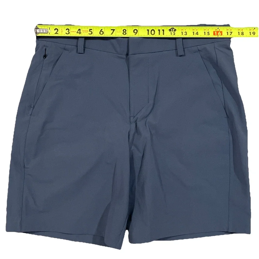 No Bull Shorts Mens 33 (34x9) Blue Golf‎ Casual Athleisure Stretch Zip Pocket
